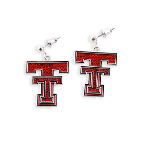 Texas Tech Crystal Logo Earrings