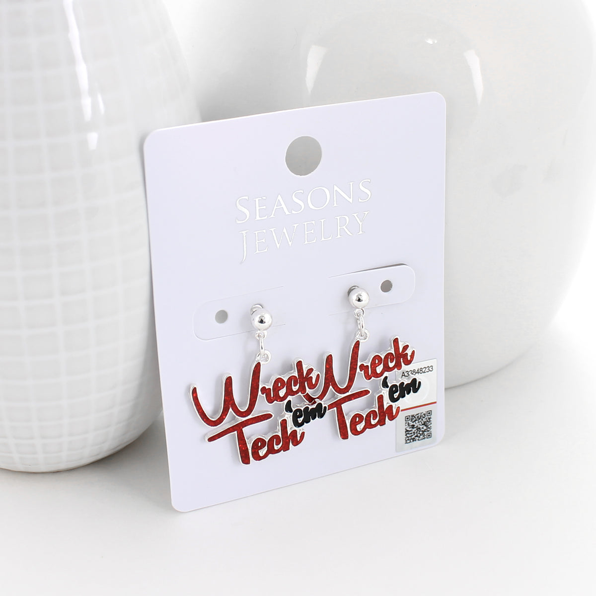 Texas Tech Slogan Earrings