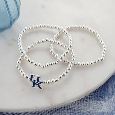 Kentucky Glitter Enamel Logo Stretch Bracelet Set
