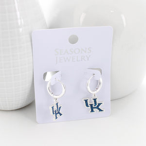 Kentucky Glitter Enamel Logo Huggie Hoop Earrings