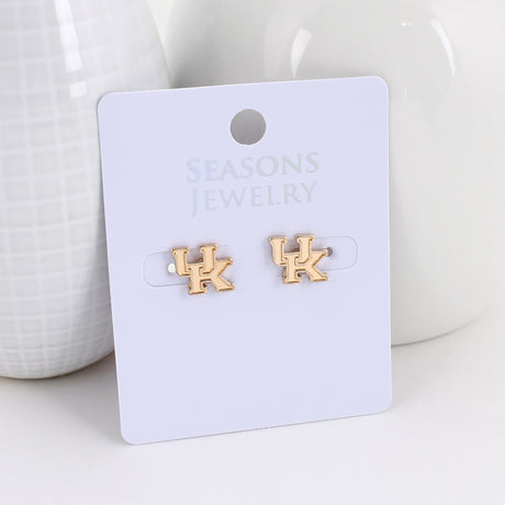Kentucky Shiny Gold Logo Stud Earrings