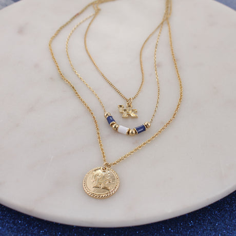 Kentucky Gold & Tube Bead Trio Necklace Set