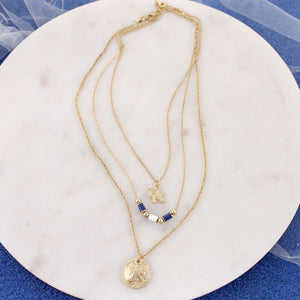 Kentucky Gold & Tube Bead Trio Necklace Set