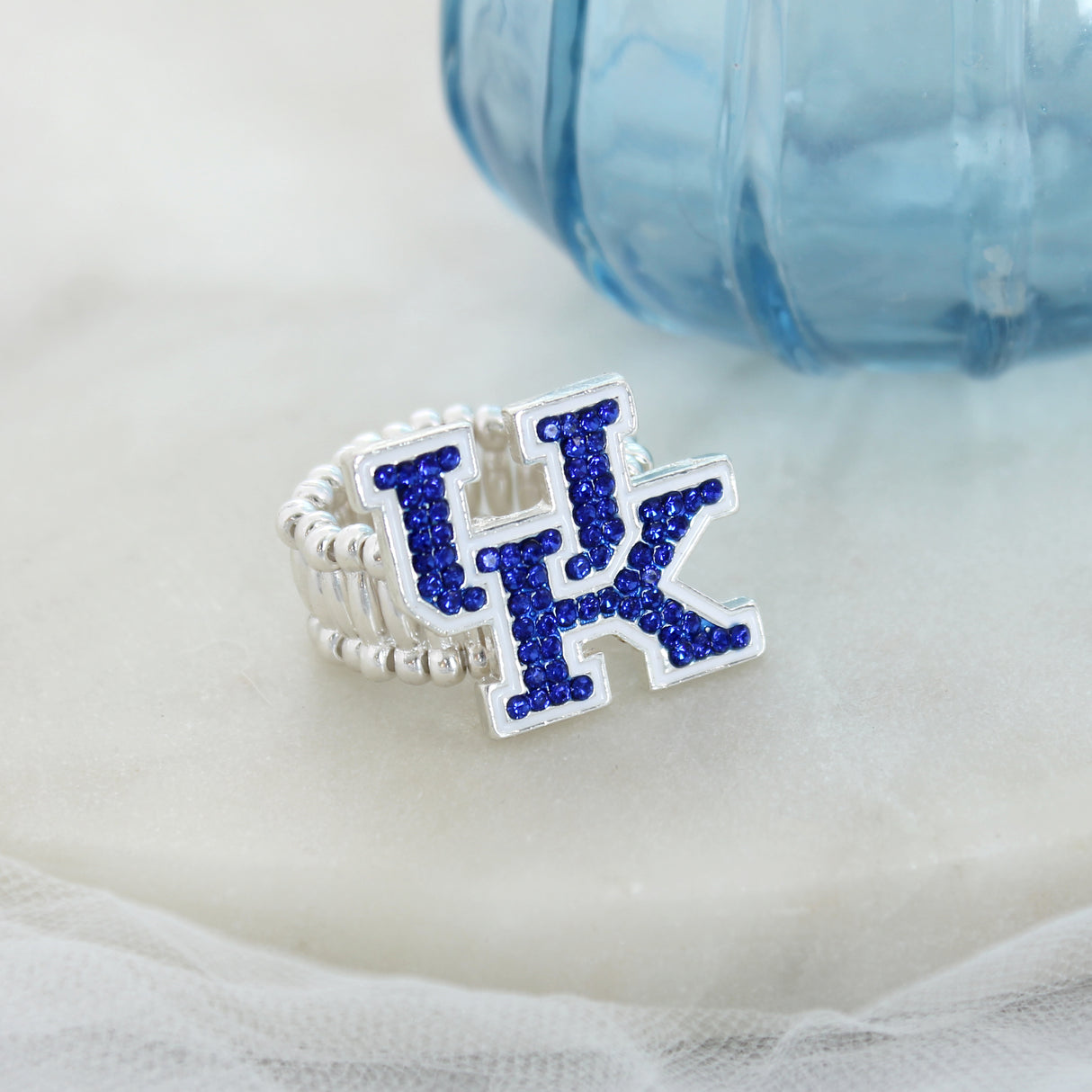 Kentucky Crystal Logo Stretch Ring