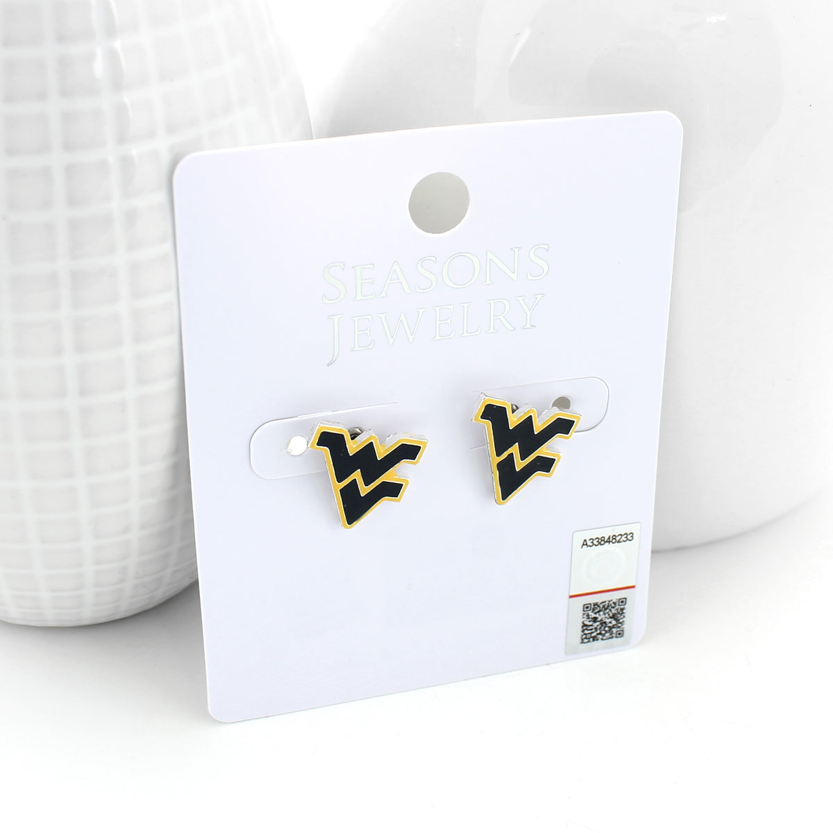 West Virginia Enamel Logo Stud Earrings