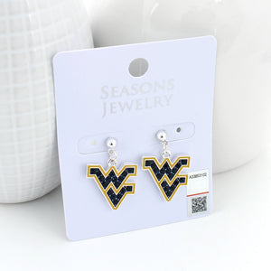 West Virginia Crystal Logo Earrings