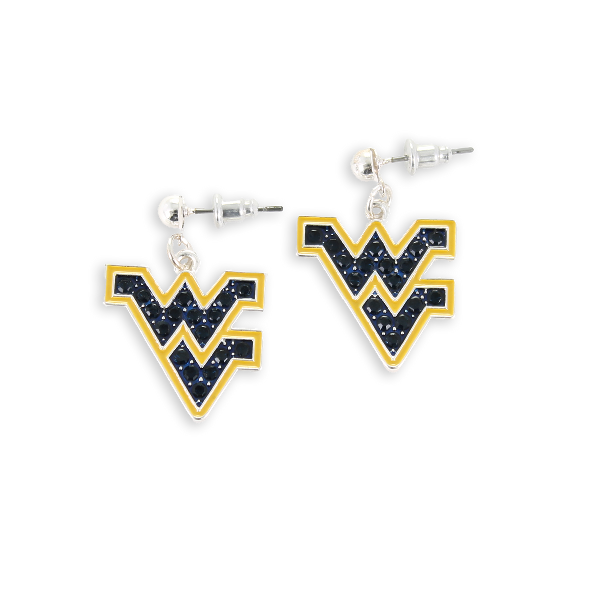 West Virginia Crystal Logo Earrings