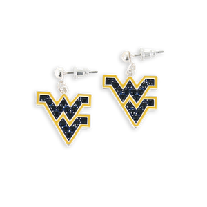 West Virginia Crystal Logo Earrings