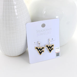 West Virginia Enamel Logo Earrings