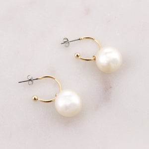 West Virginia Pearl Logo Hoop Earrings