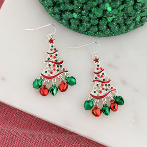 Jingle Bell Crystal Tree Earrings