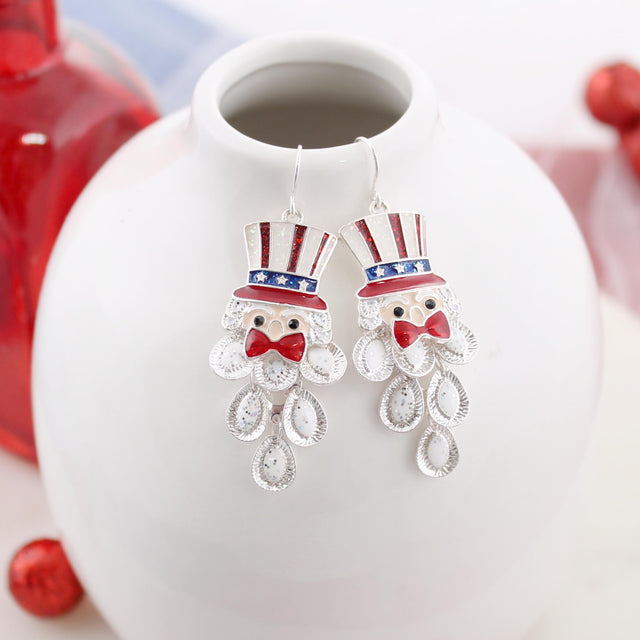 Dangle Beard Uncle Sam Earrings