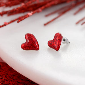 Puffy Heart Valentine’s Day Stud Earrings