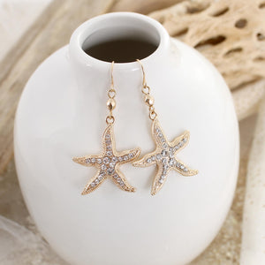 Crystal Starfish Earrings
