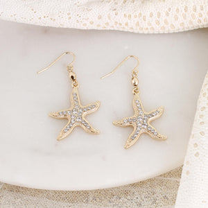 Crystal Starfish Earrings