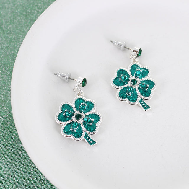Crystal Shamrock St. Patrick’s Day Earrings
