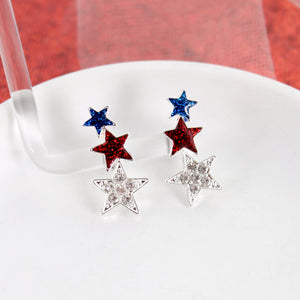 Red, White, & Blue Star Earring Crawler