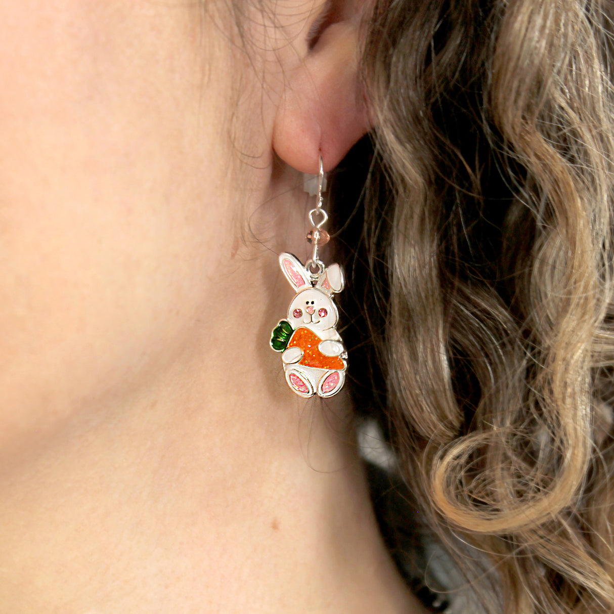 Easter Bunny w/Carrot Earrings