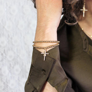 Crystal Infinity Cross Stretch Bracelet