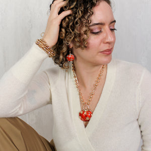 Gold Leaf Filigree Pumpkin Earrings