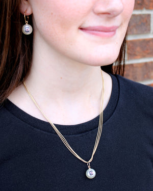 18” South Carolina Gold & Pearl Logo 3-Strand Necklace