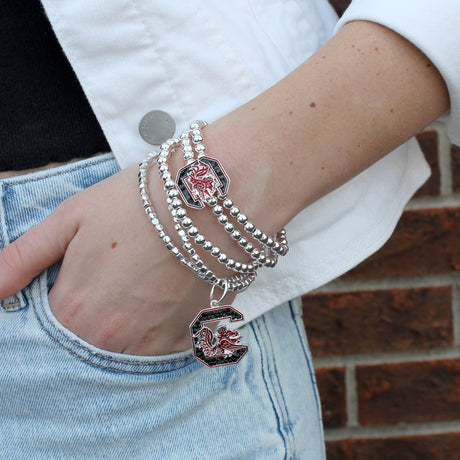 South Carolina Crystal Logo Stretch Bracelet