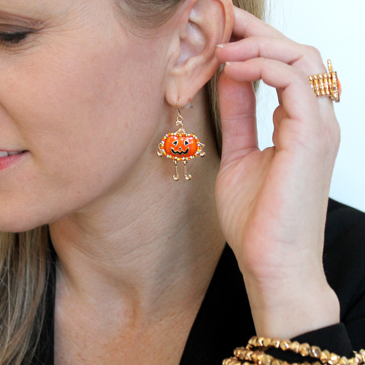 Dangle Leg Crystal Jack Earrings