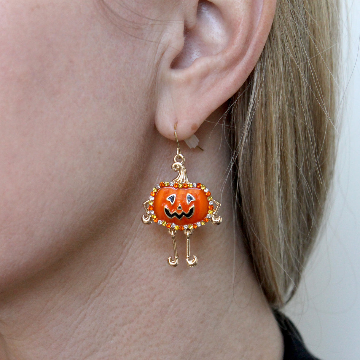 Dangle Leg Crystal Jack Earrings