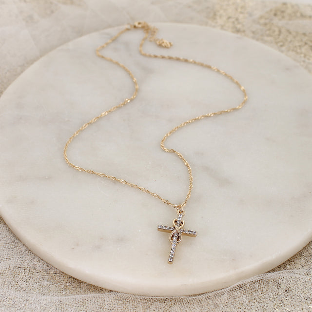 Crystal Infinity Cross Necklace
