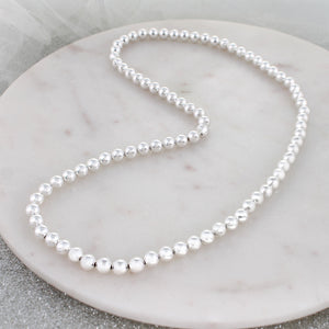 24" Silver Bead Stretch Necklace