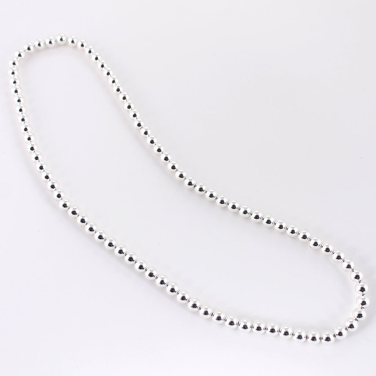 24" Silver Bead Stretch Necklace