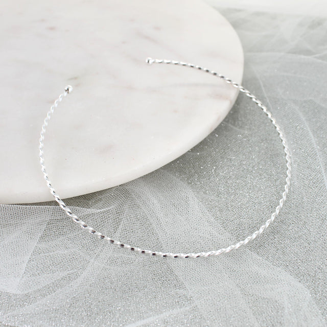 Twisty Silver Neck Wire