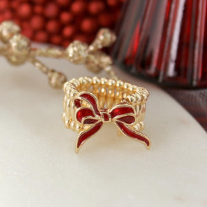 Red Bow Stretch Ring