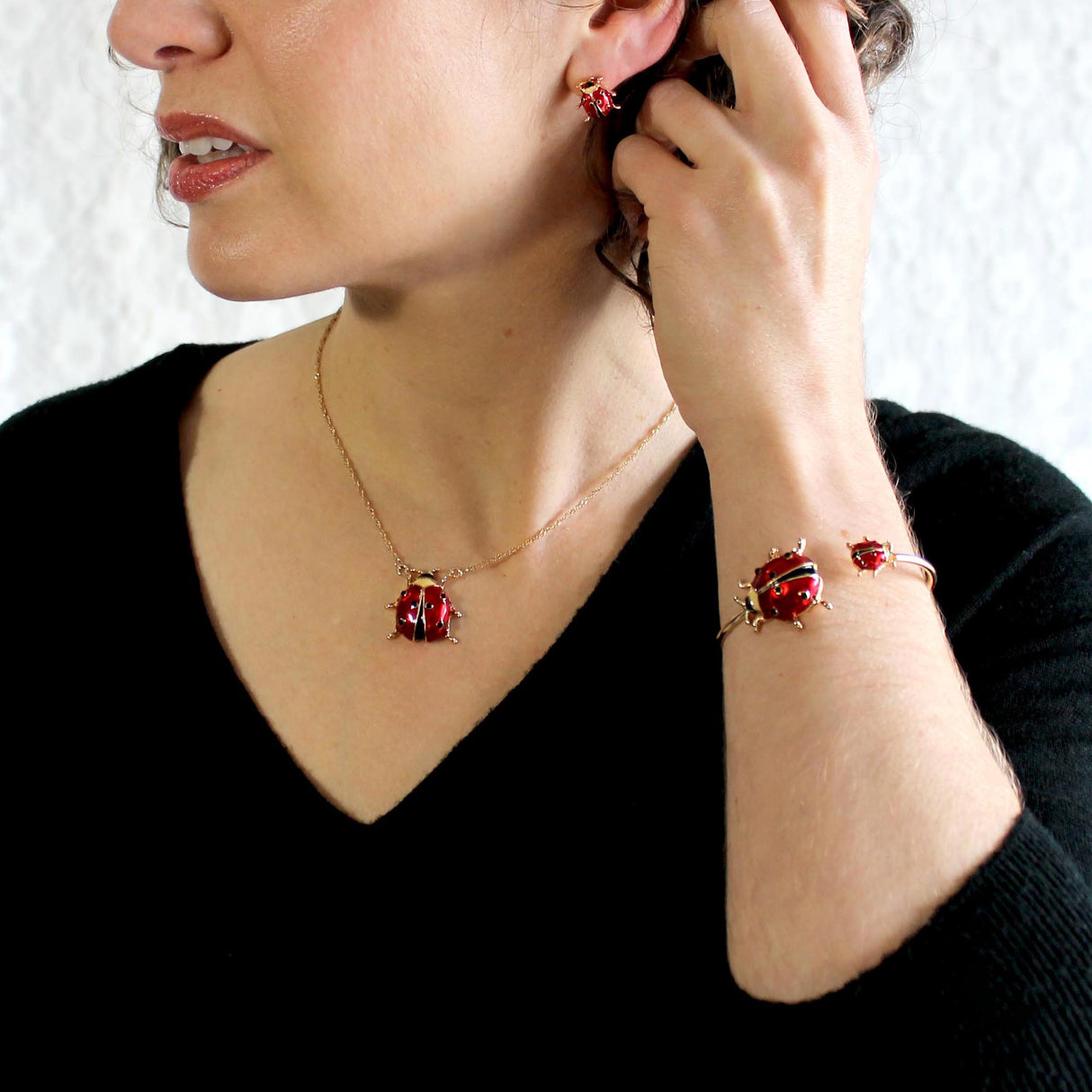 Ladybug Cuff Bracelet