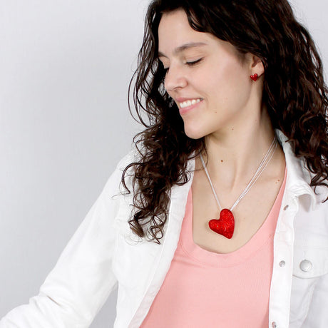 Puffy Heart Valentine’s Day Stud Earrings