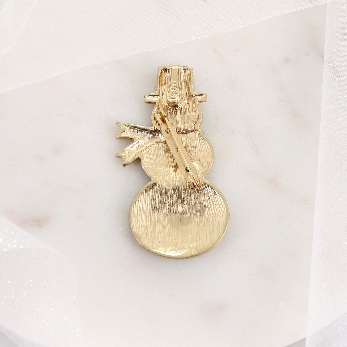 Enamel & Gold Snowman Christmas Pin/Pendant