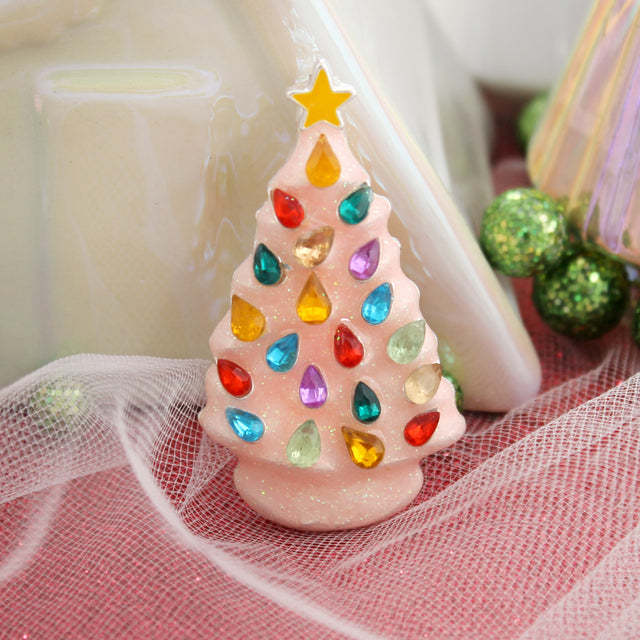 Cotton Candy Vintage Ceramic Tree Pin/Pendant