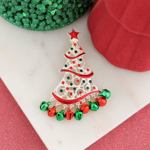 Jingle Bell Crystal Tree Pin/Pendant