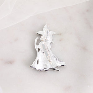 Glitter Witch Silhouette Pin/Pendant