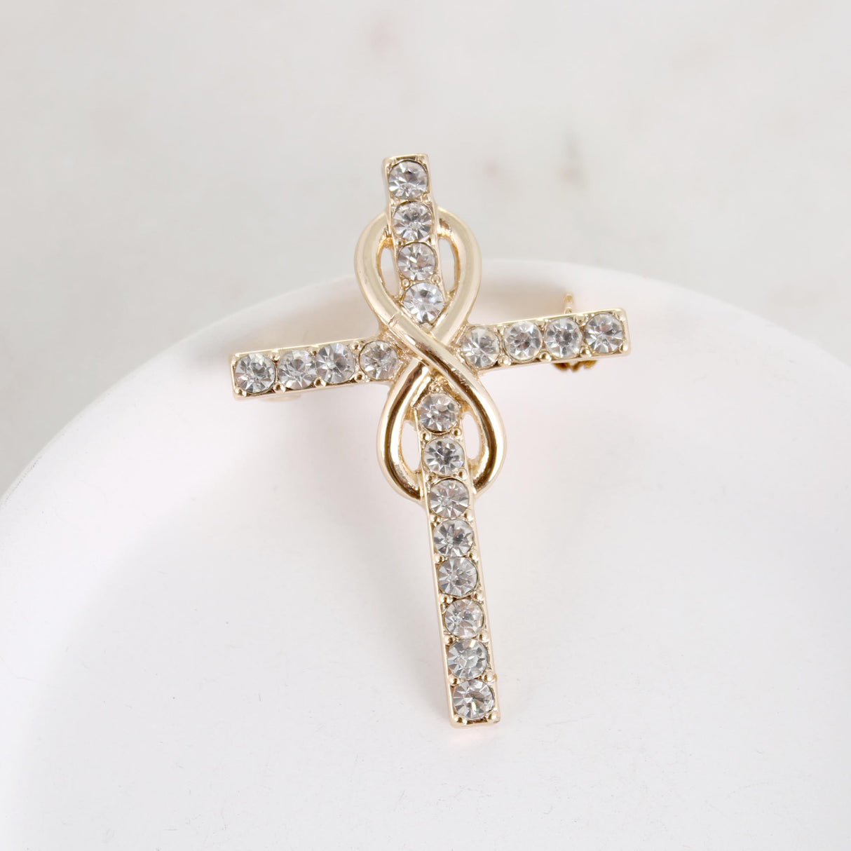 Crystal Infinity Cross Pin/Pendant