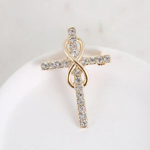 Crystal Infinity Cross Pin/Pendant