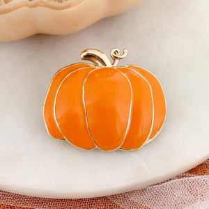 Orange & Gold Enamel Fall Pumpkin Pin/Pendant