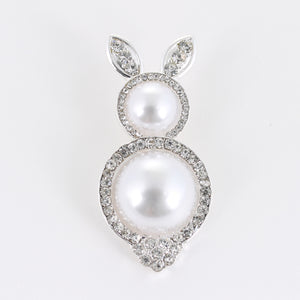 Pearl & Crystal Easter Bunny Pin/Pendant
