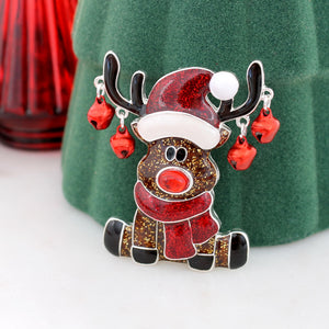 Jingle Bell Reindeer Christmas Pin/Pendant