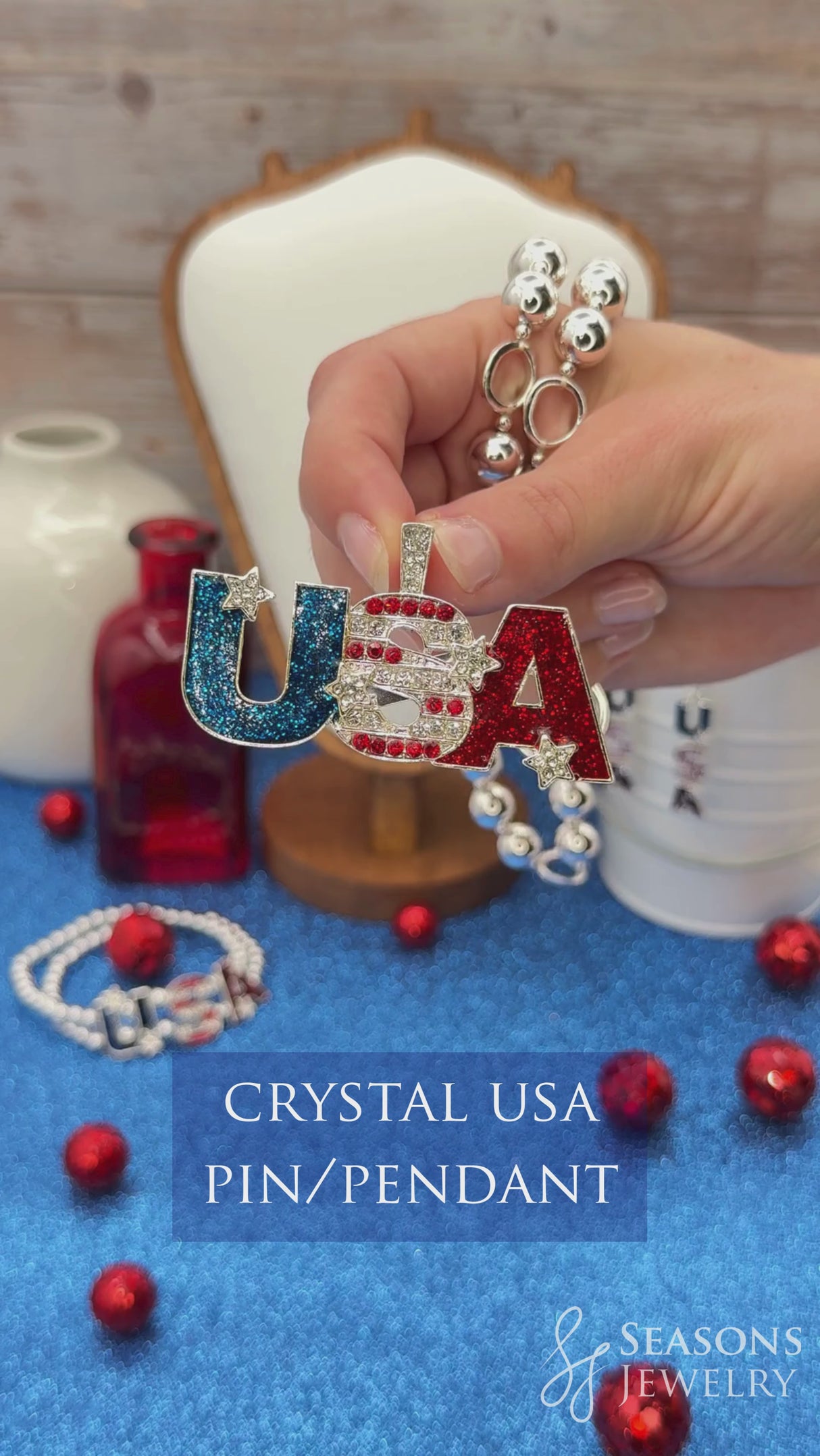Crystal USA Pin/Pendant