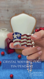 Crystal Waving Flag Pin/Pendant