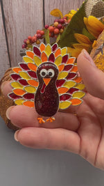 Enamel Turkey Thanksgiving Pin/Pendant