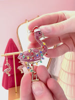 Christmas Flamingo Convertible Pin/Pendant