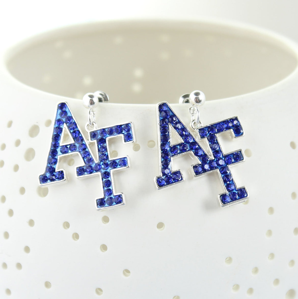 Air Force Crystal Logo Earrings