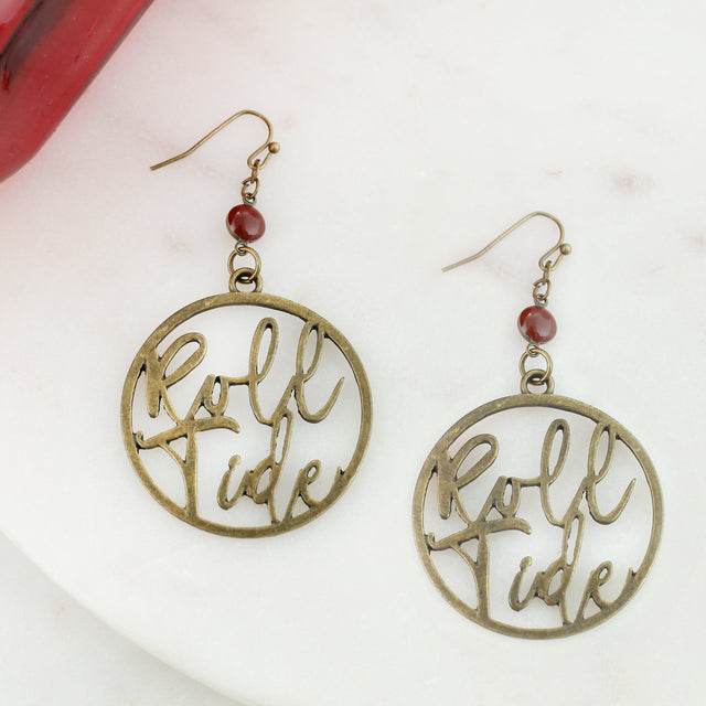 Alabama Vintage Style Cutout Slogan Earrings